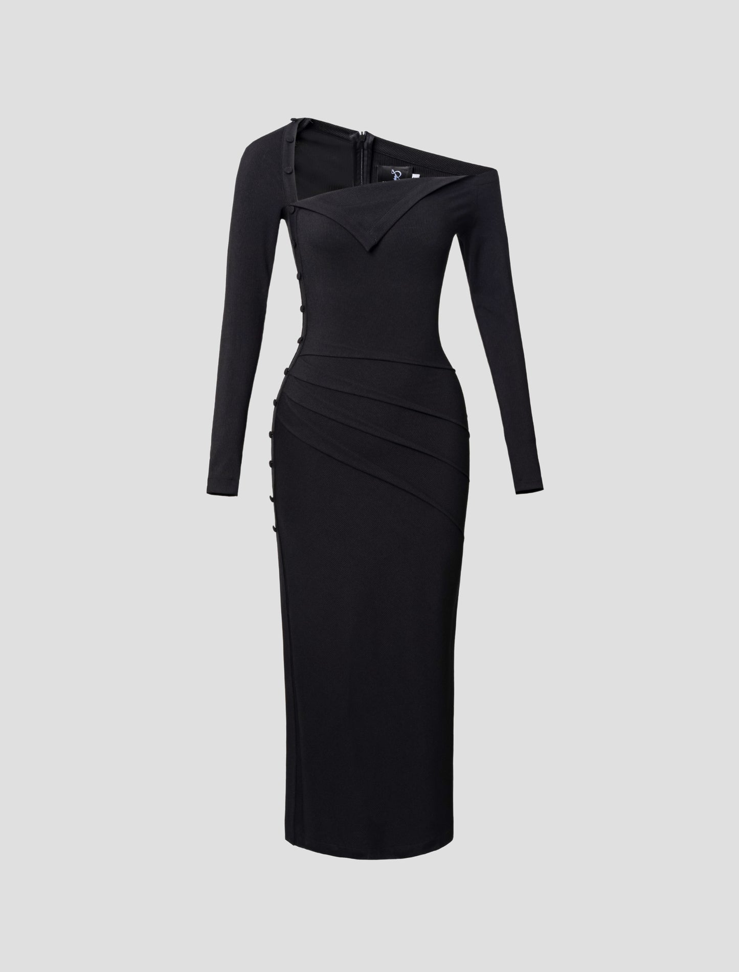 Asymmetric Neckline Sweater Dress
