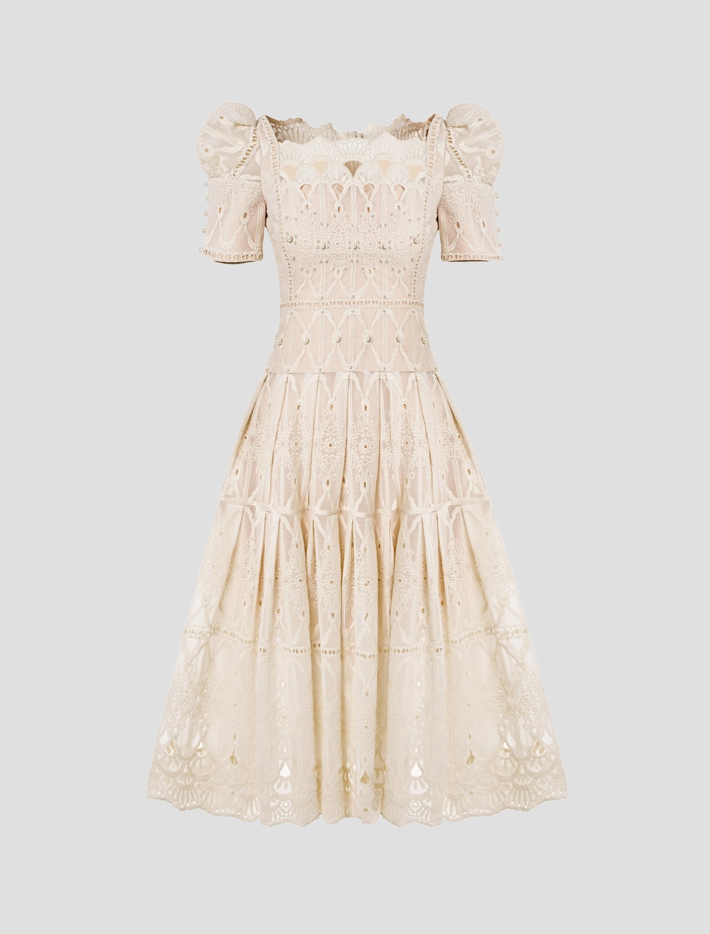 Baroque Ivory Midi Dress