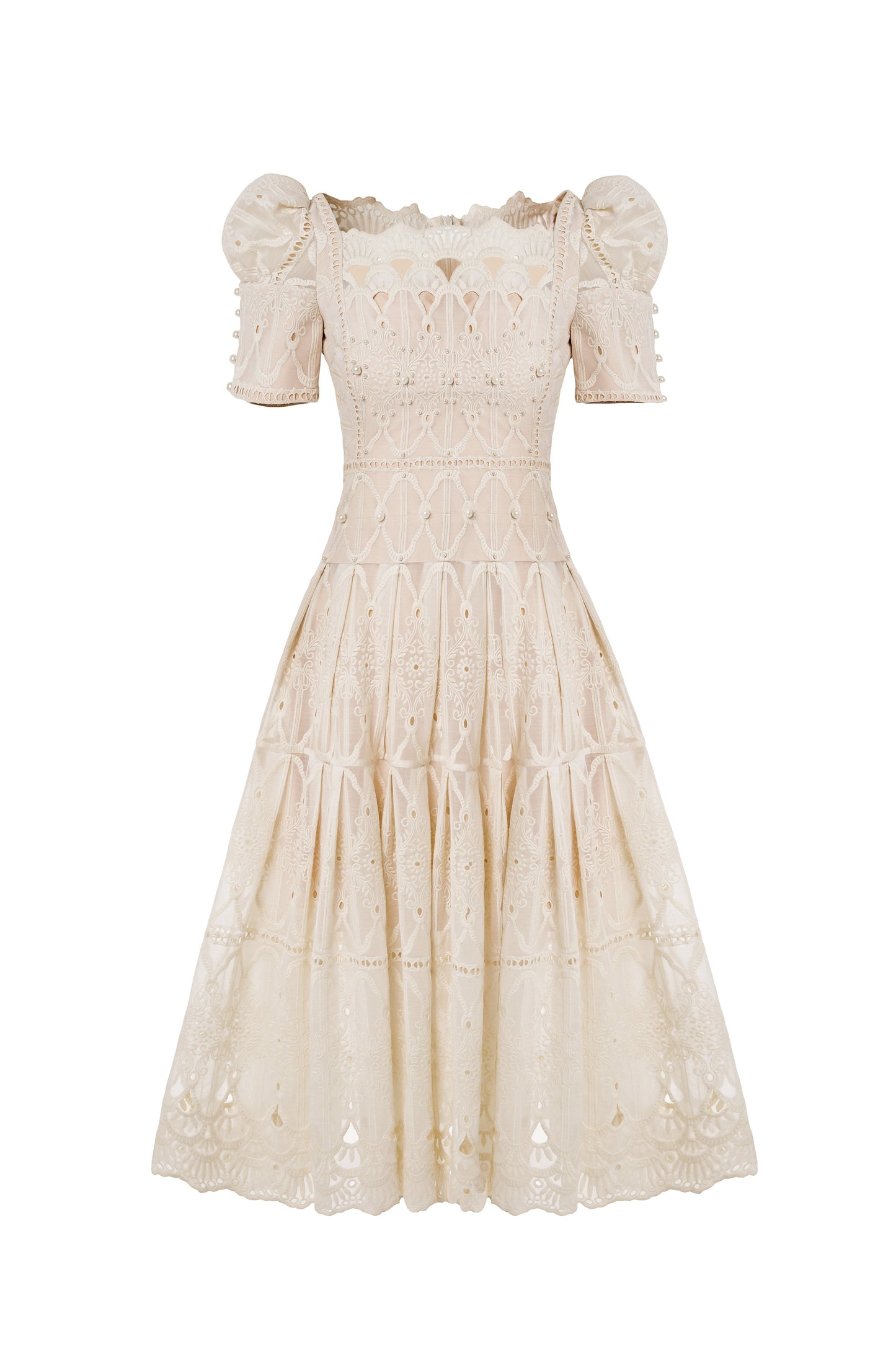 BAROQUE IVORY MIDI DRESS