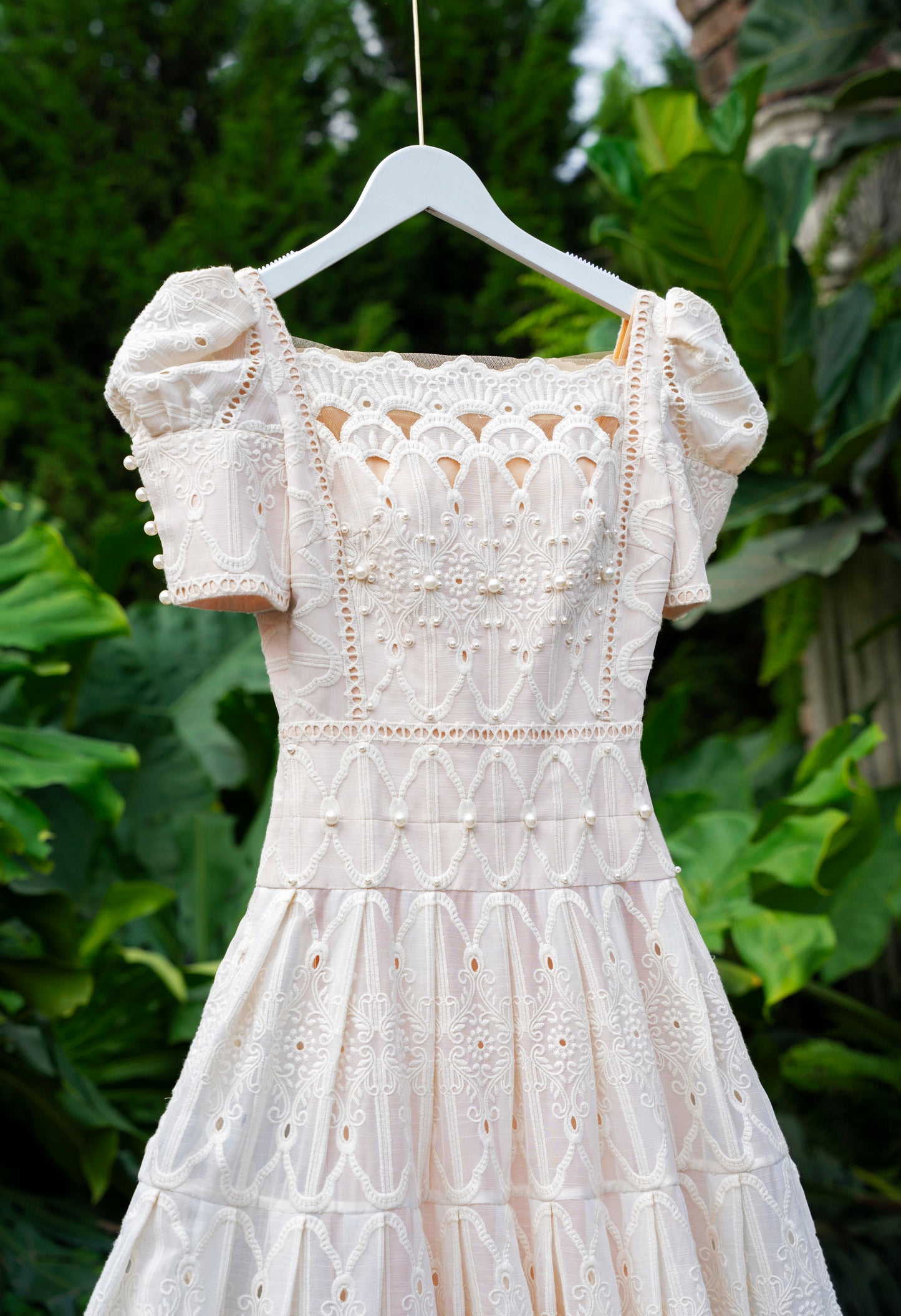 Baroque Ivory Midi Dress