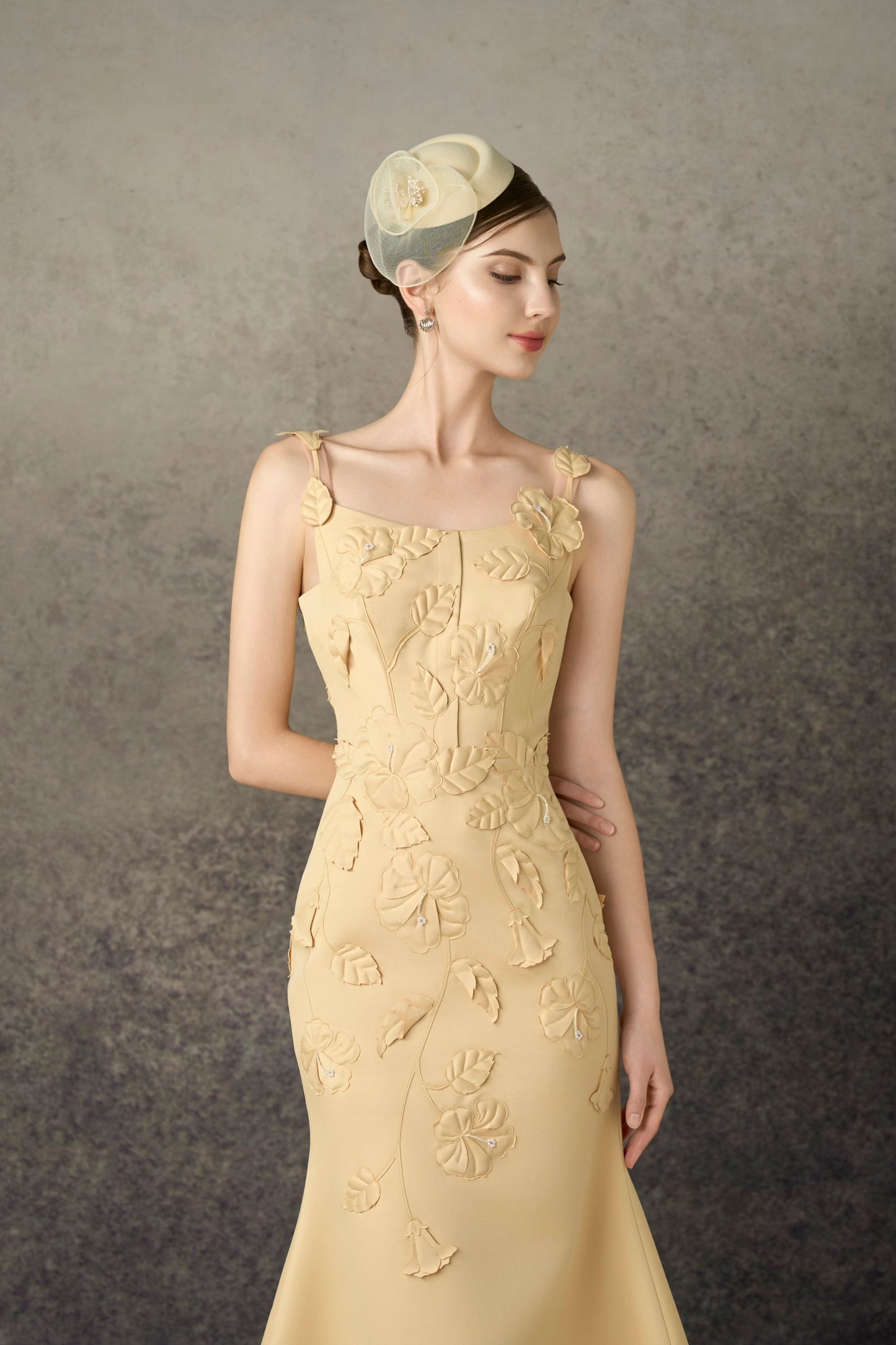 Creamy Yellow Hibiscus Dress