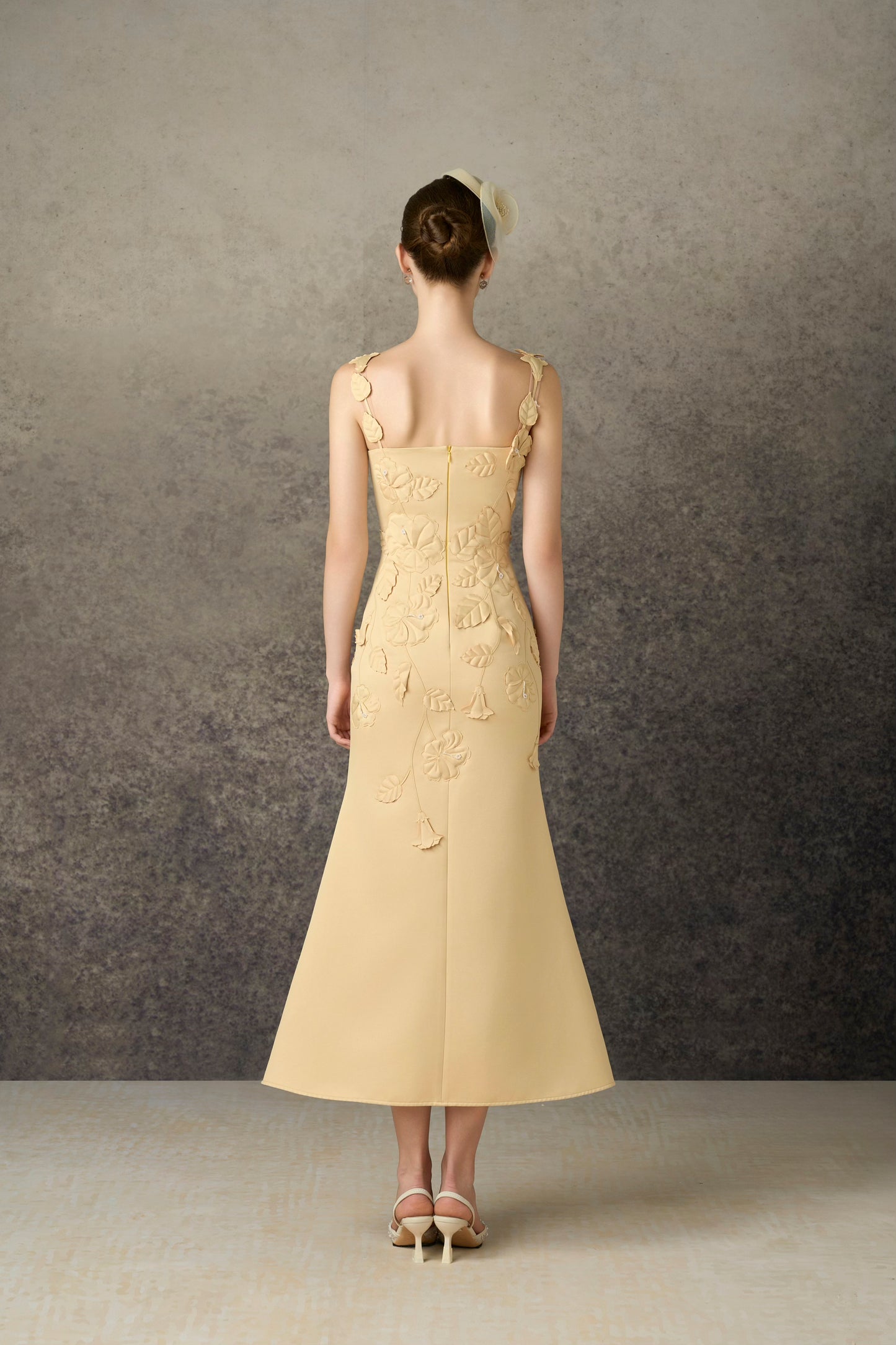Creamy Yellow Hibiscus Dress