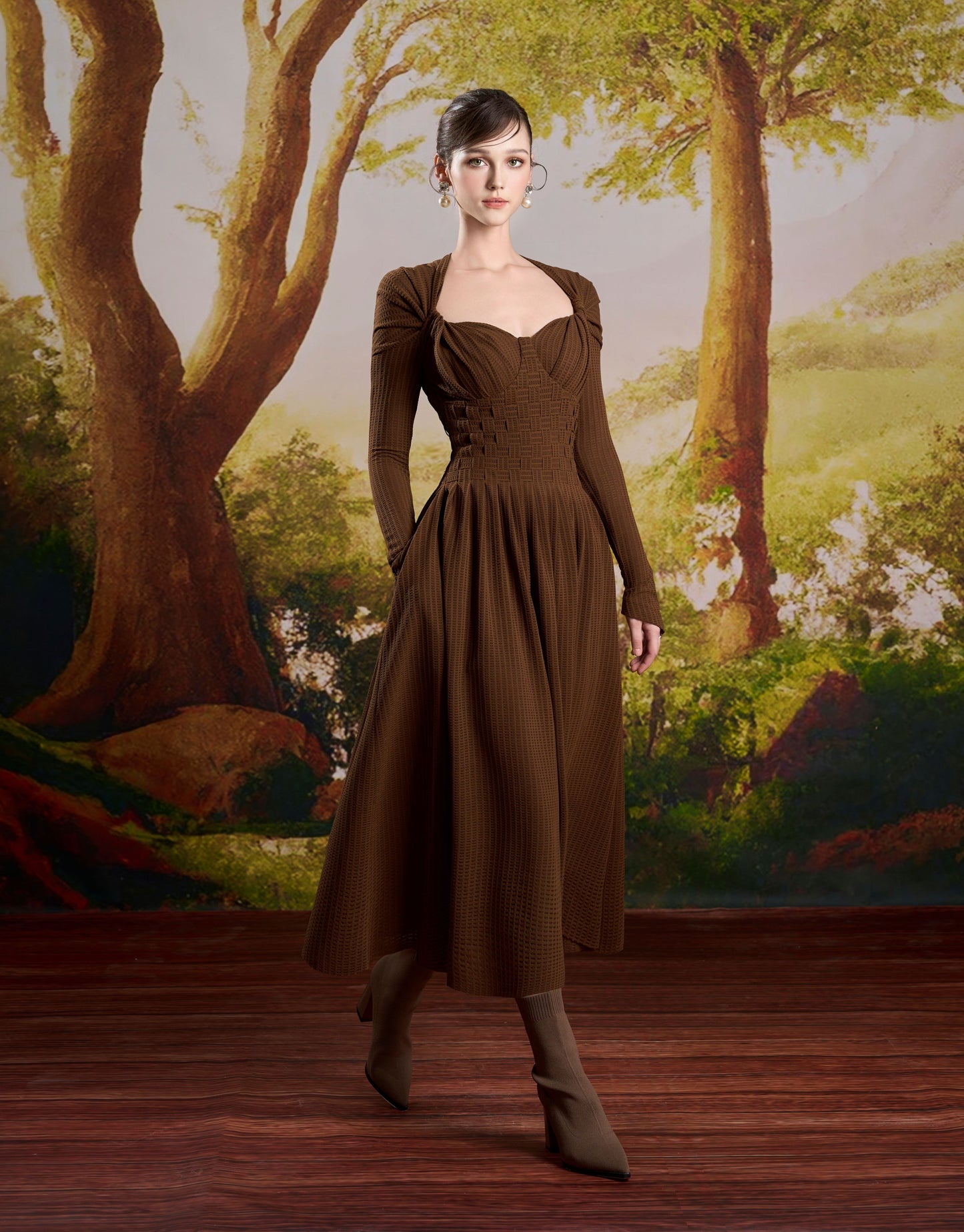 Knitwear Brown Midi Dress