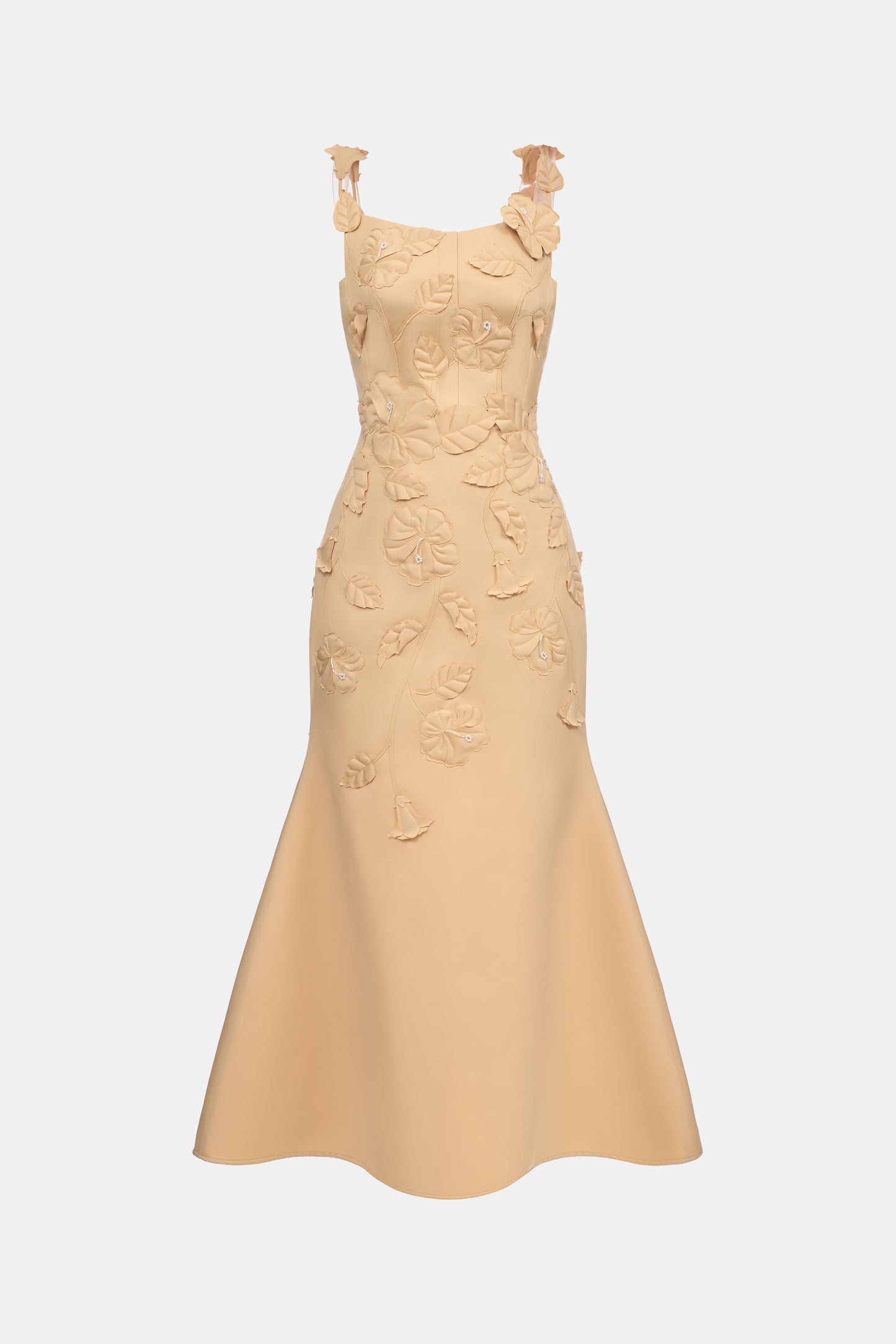 Creamy Yellow Hibiscus Dress