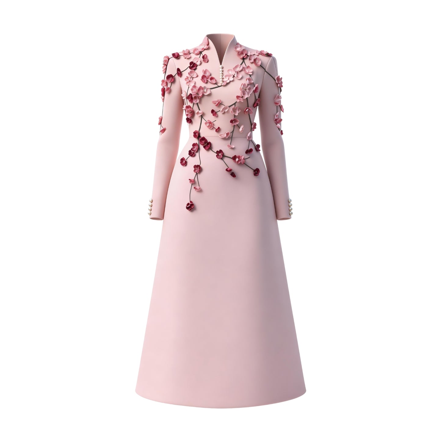 Pink Bloom Ozganza Midi Dress