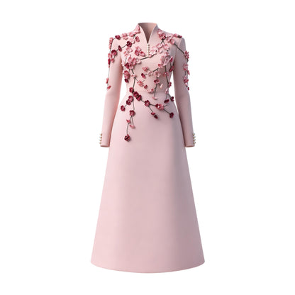 Pink Bloom Ozganza Midi Dress