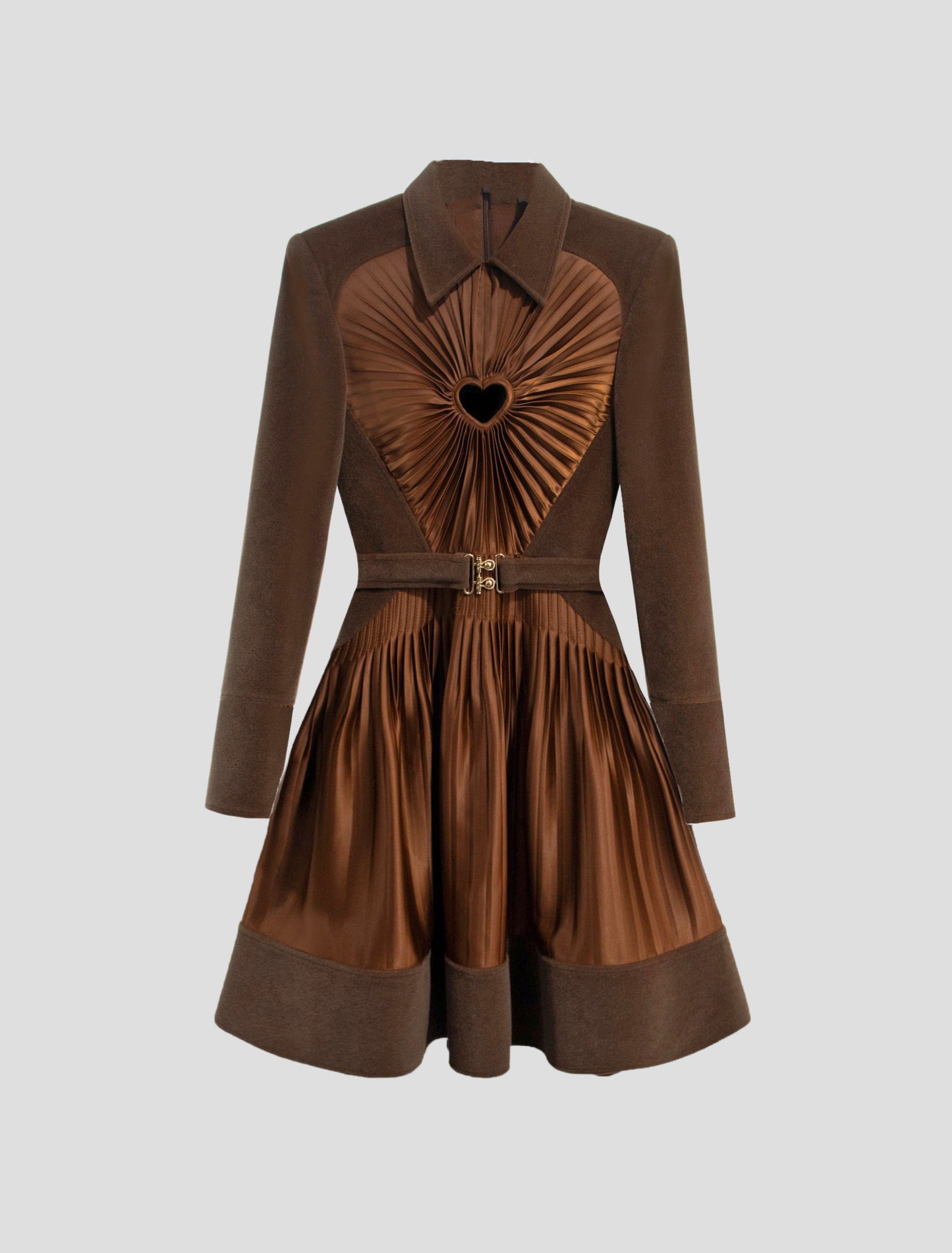 Brown Velvet & Silk Mini Dress