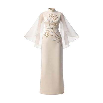 Ixora Flower Embroiders I-line Dress