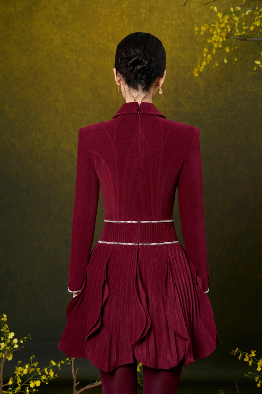 Velvet Iris Flower Mini Dress