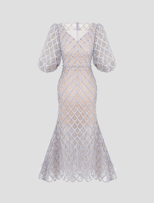 Mermaid Gray Lace Dress