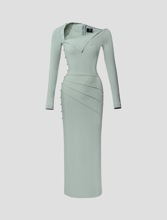 Asymmetric Neckline Sweater Dress