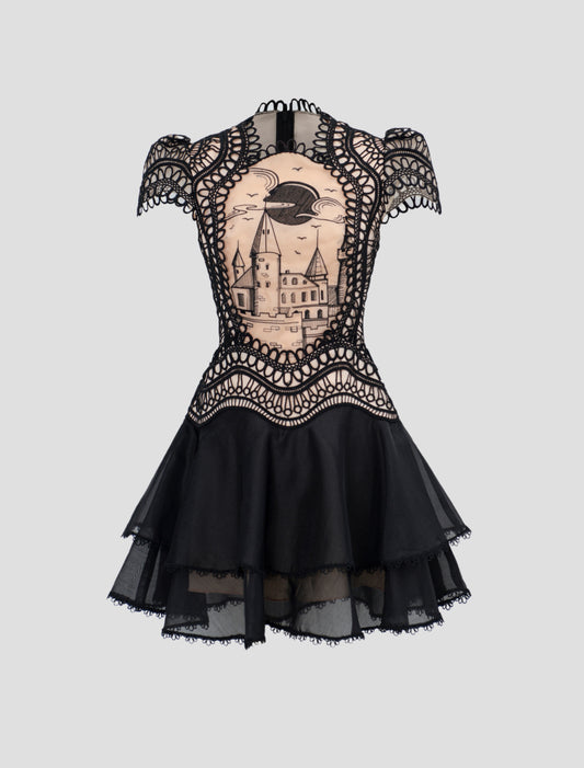 CASTLE BLACK MINI DRESS