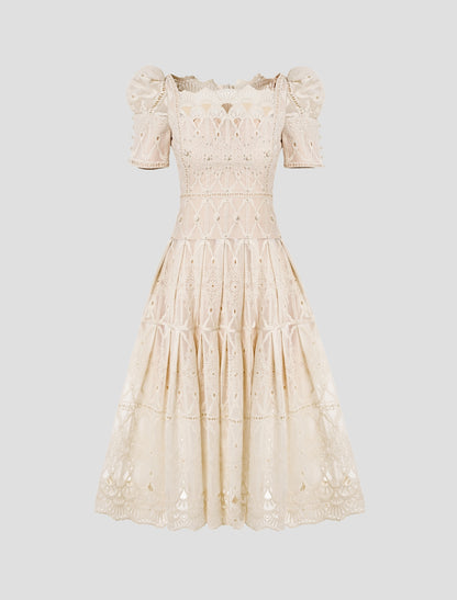 Baroque Ivory Midi Dress