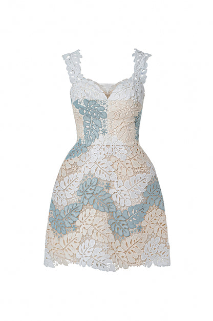 Leaf Mini Lace Dress