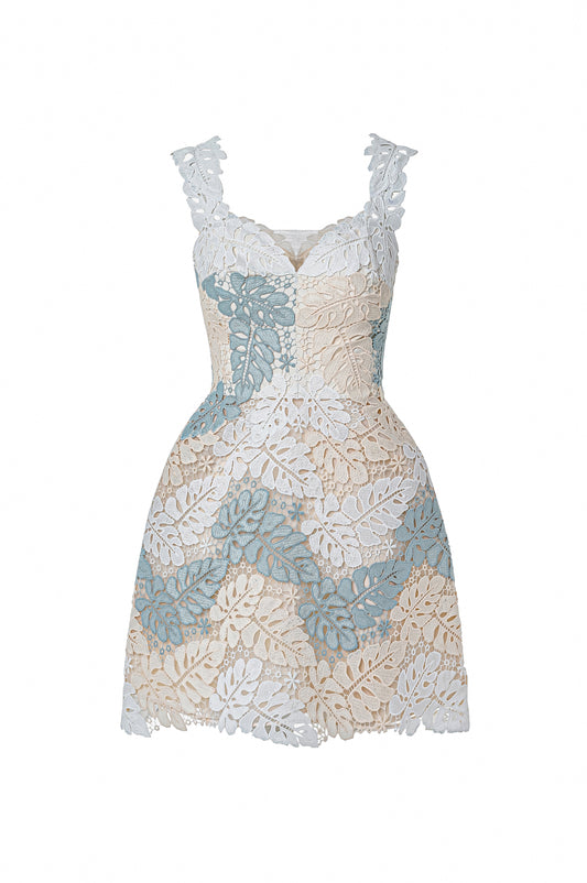 Leaf Mini Lace Dress