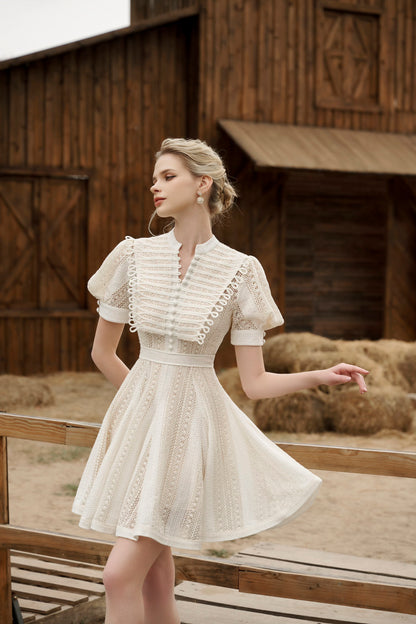 Maria Ivory Lace Mini Dress