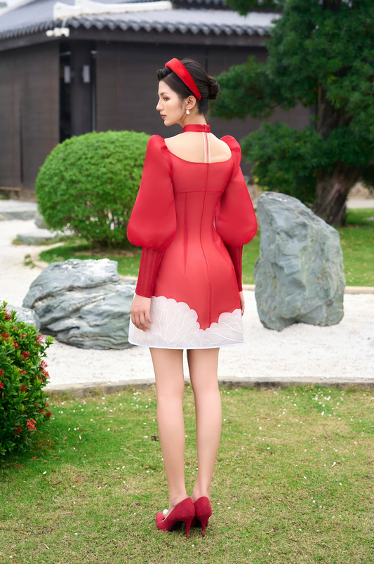 Red Lotus Organza Dress