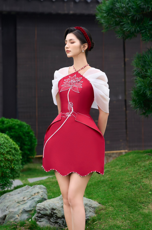 Red Lotus Mini Dress