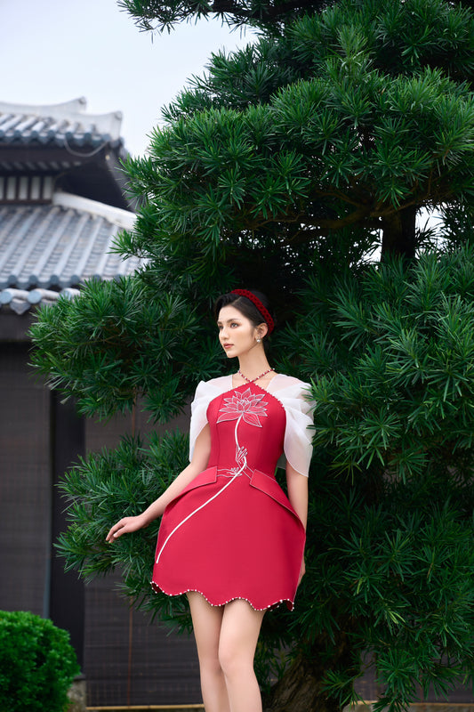 Red Lotus Mini Dress