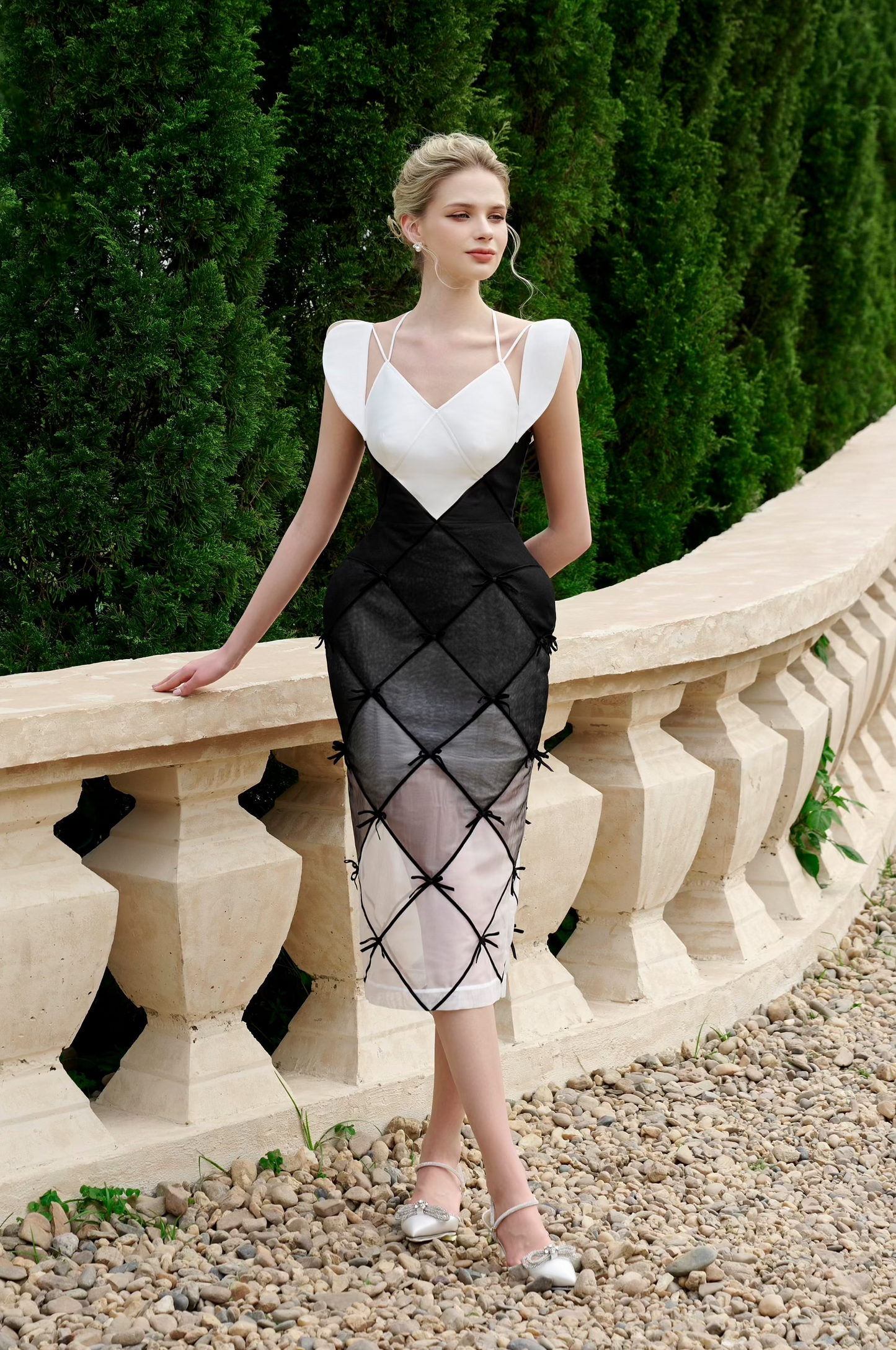 Black White Pencil Dress