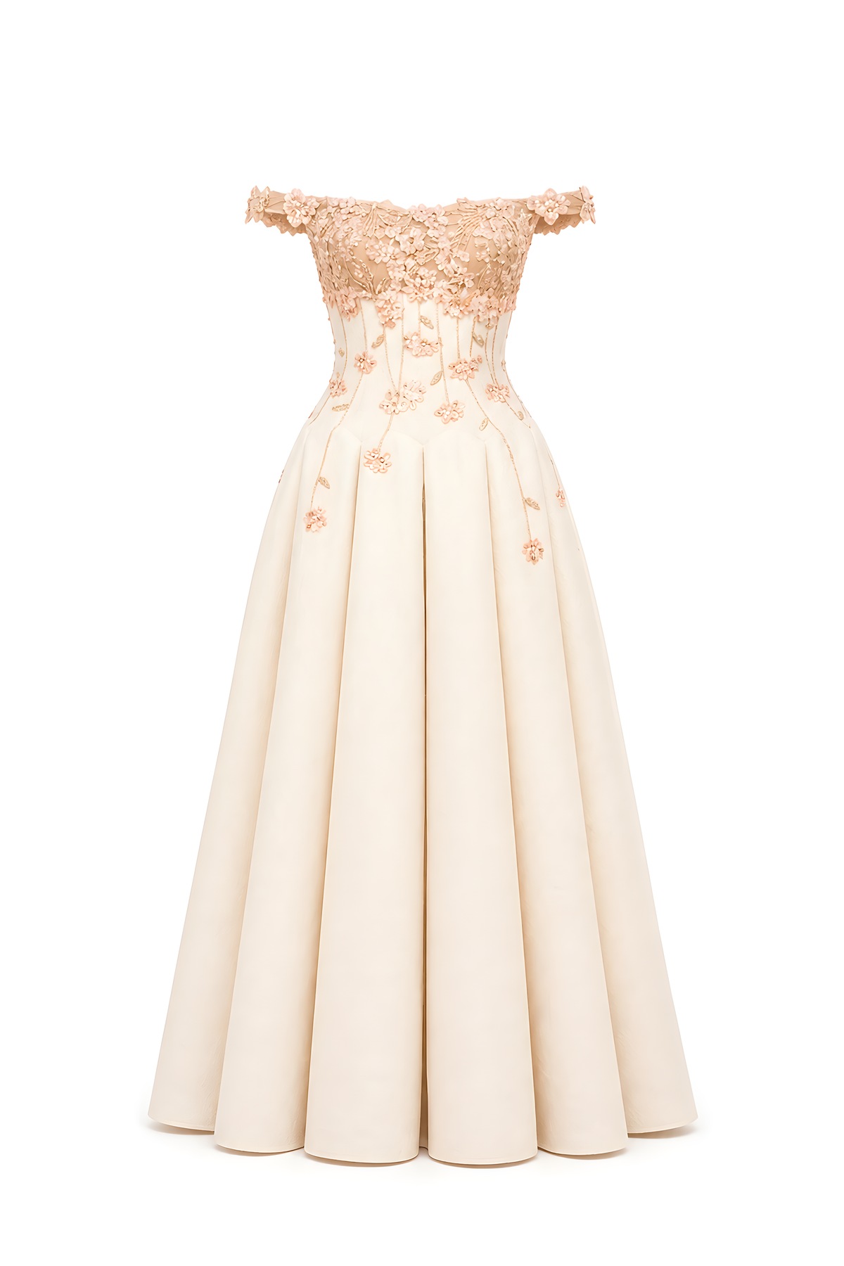 Ivory Hydrangea Floral Maxi Dress