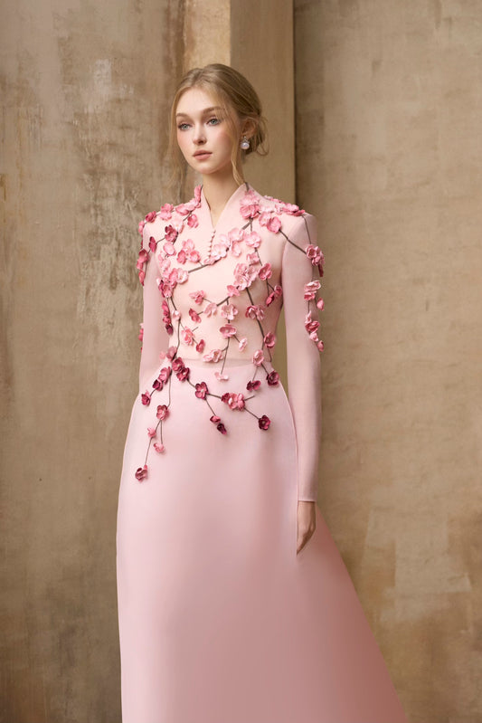 Pink Bloom Ozganza Midi Dress