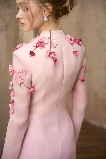 Pink Bloom Ozganza Midi Dress