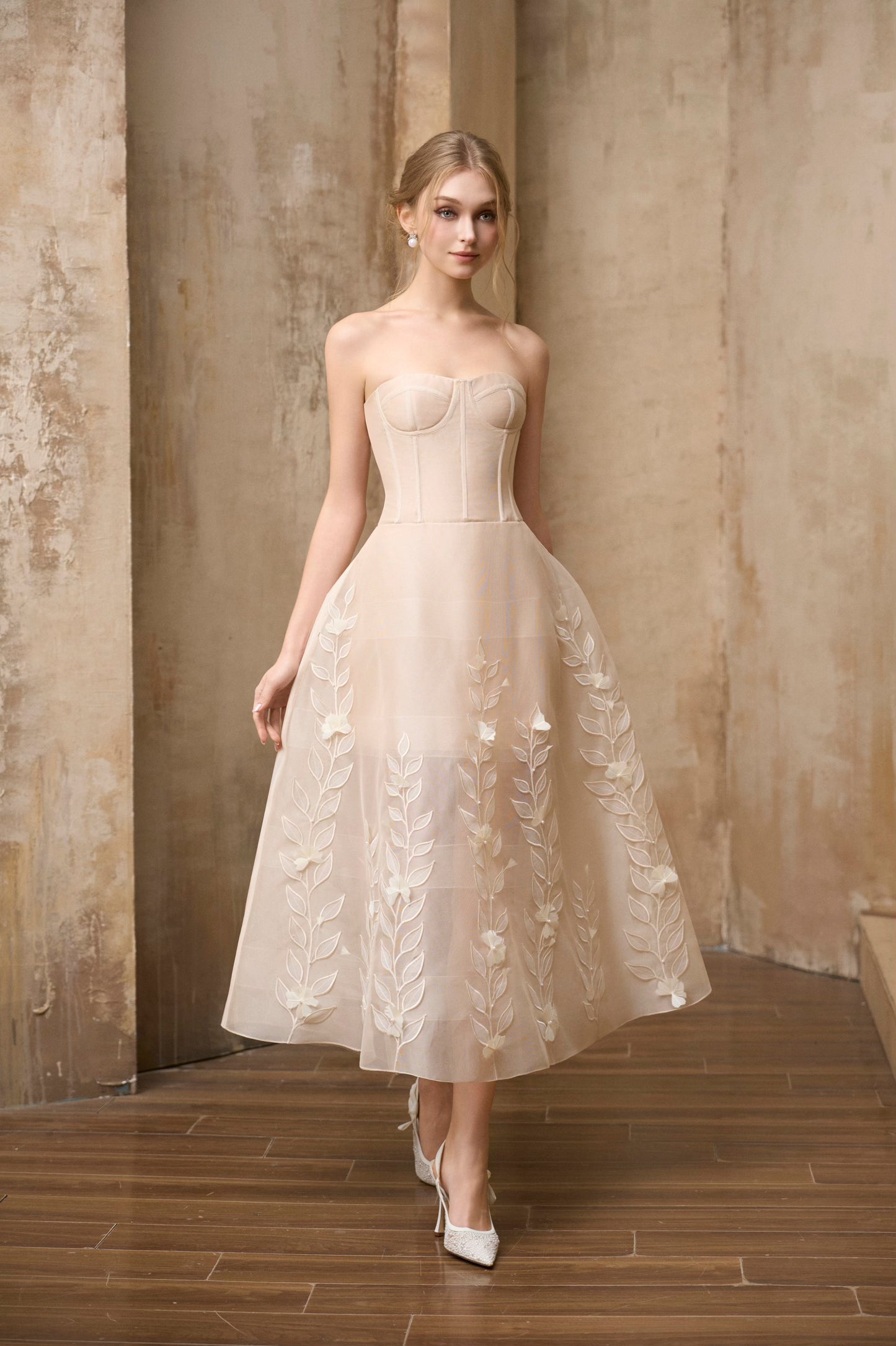 Ivory Elsa Midi Dress