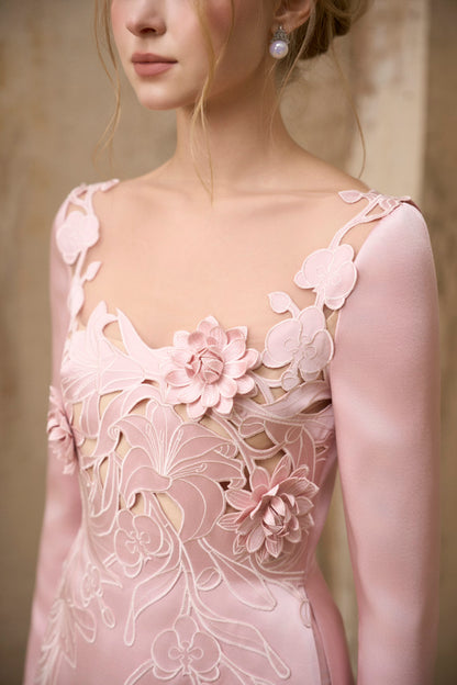 Embroidery Floral Maxi Dress