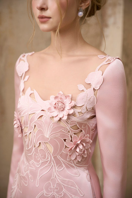 Embroidery Floral Maxi Dress