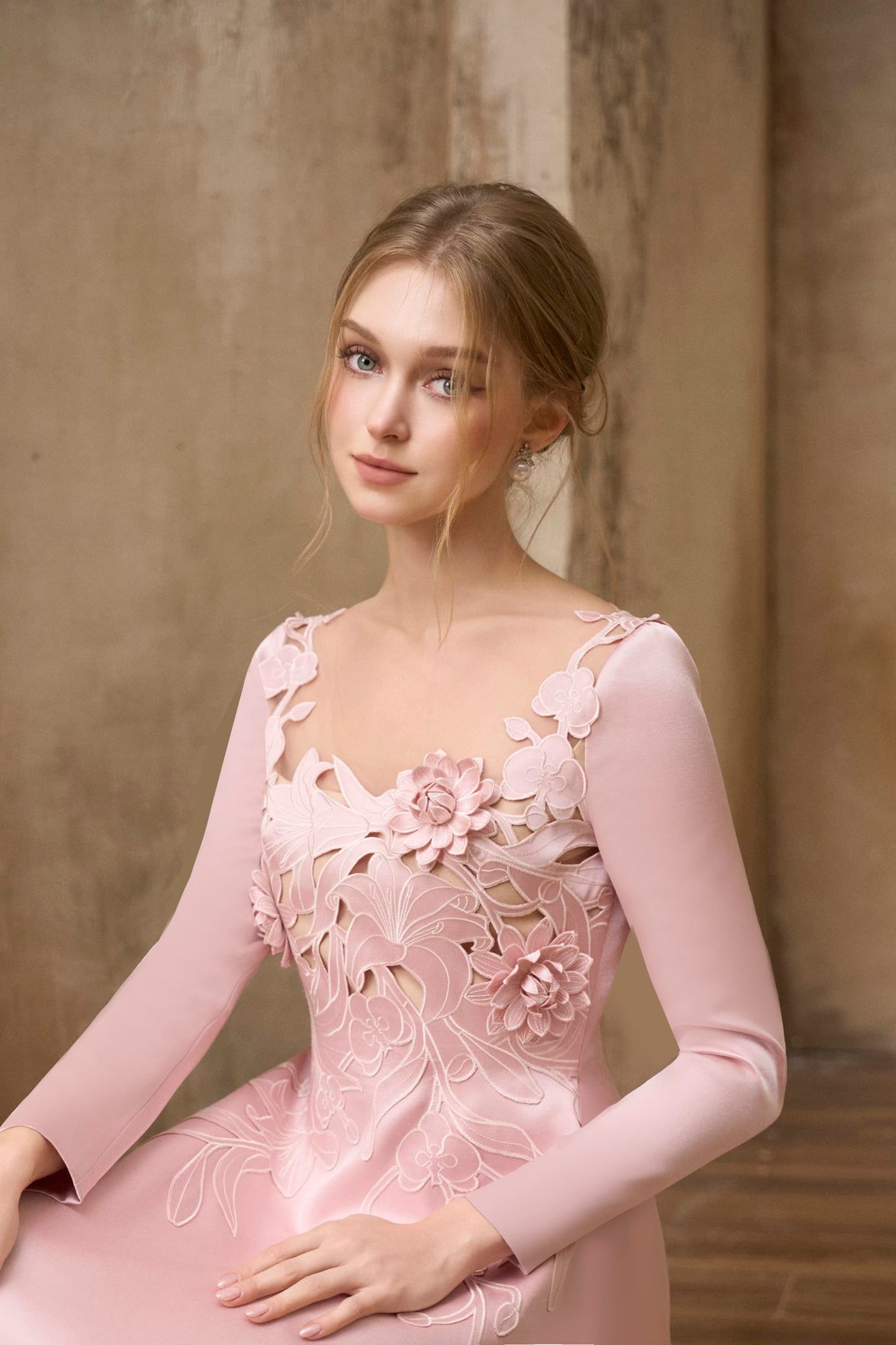 Embroidery Floral Maxi Dress