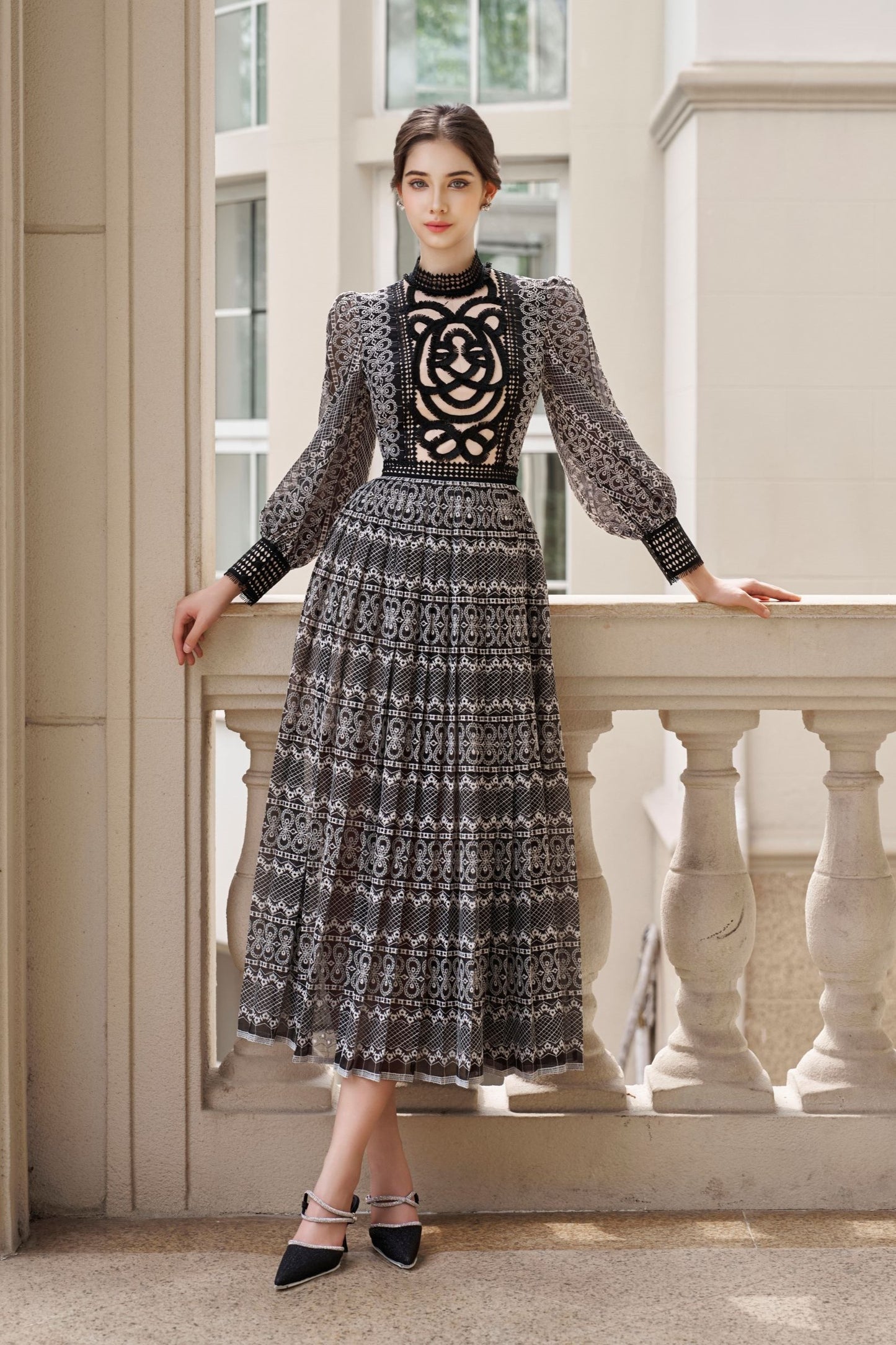 Tiger Pattern Midi Dress