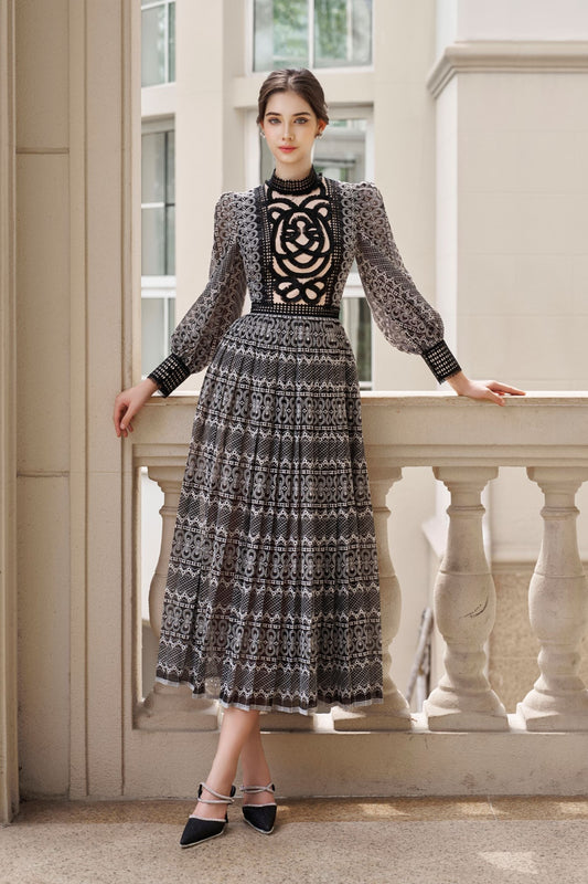 Tiger Pattern Midi Dress