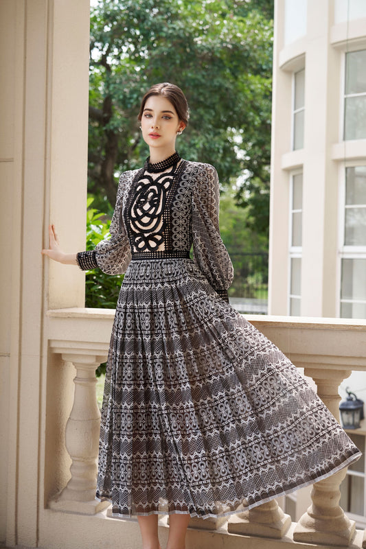 Tiger Pattern Midi Dress