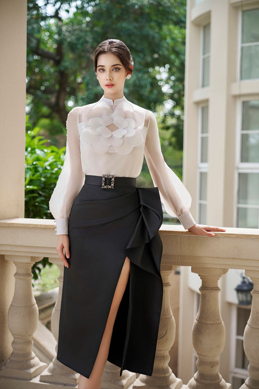Black White Floral Set