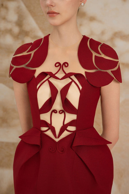 Red Rose Pencil Dress
