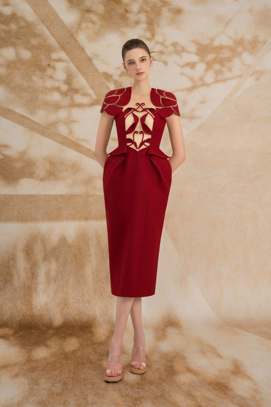 Red Rose Pencil Dress