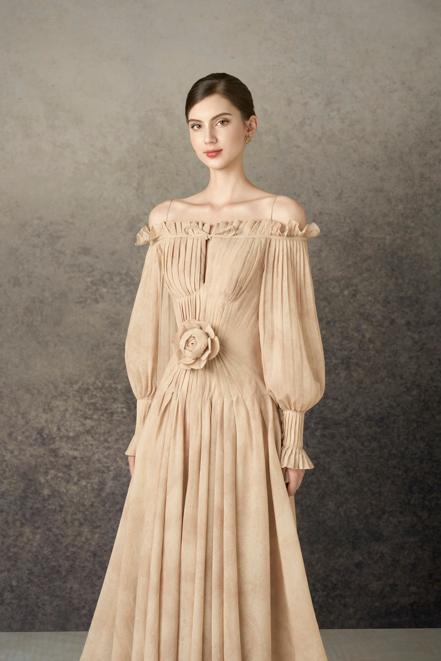Off-Shoulder Draping Maxi Dress