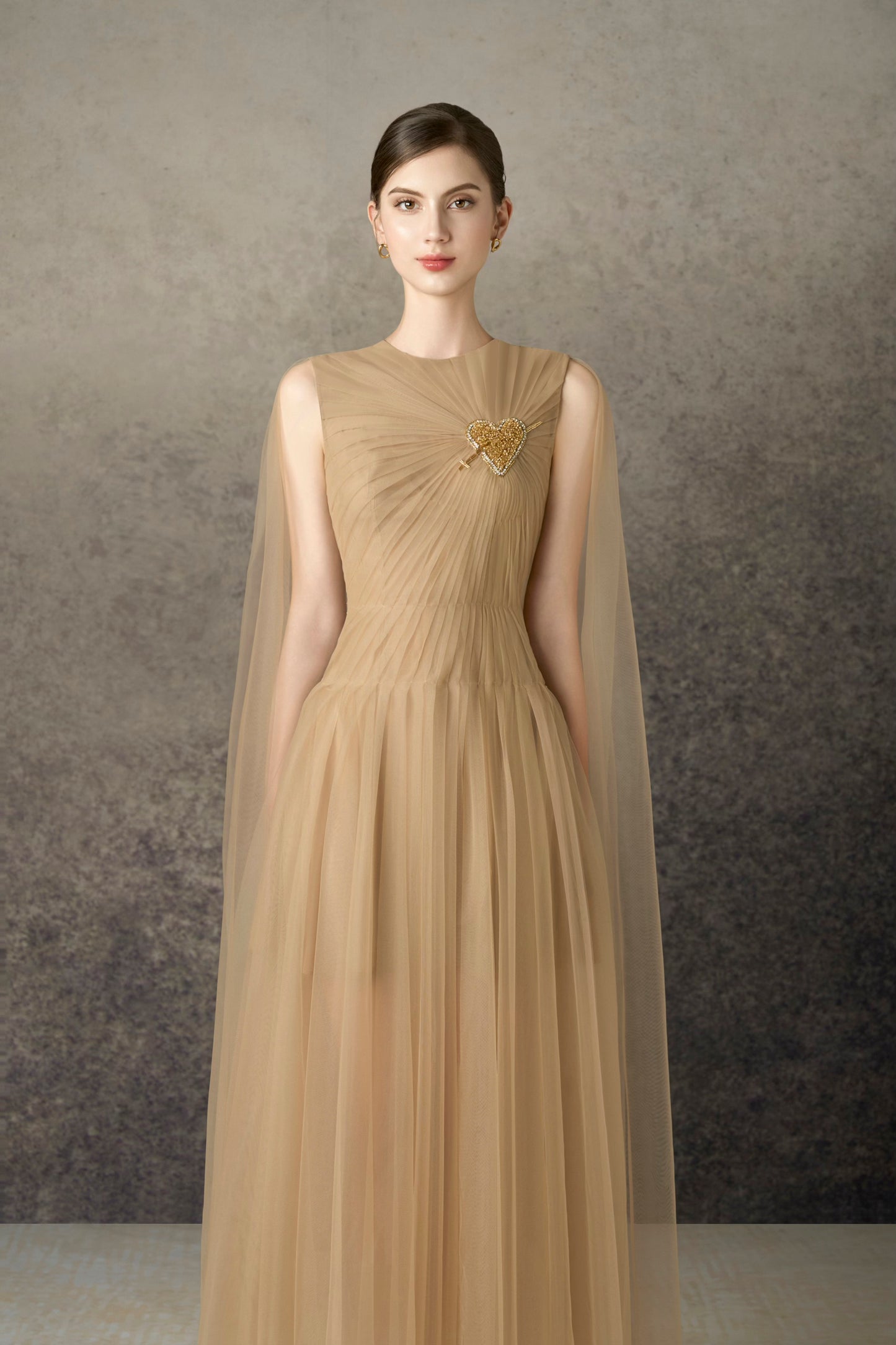Heart Gold Midi Dress