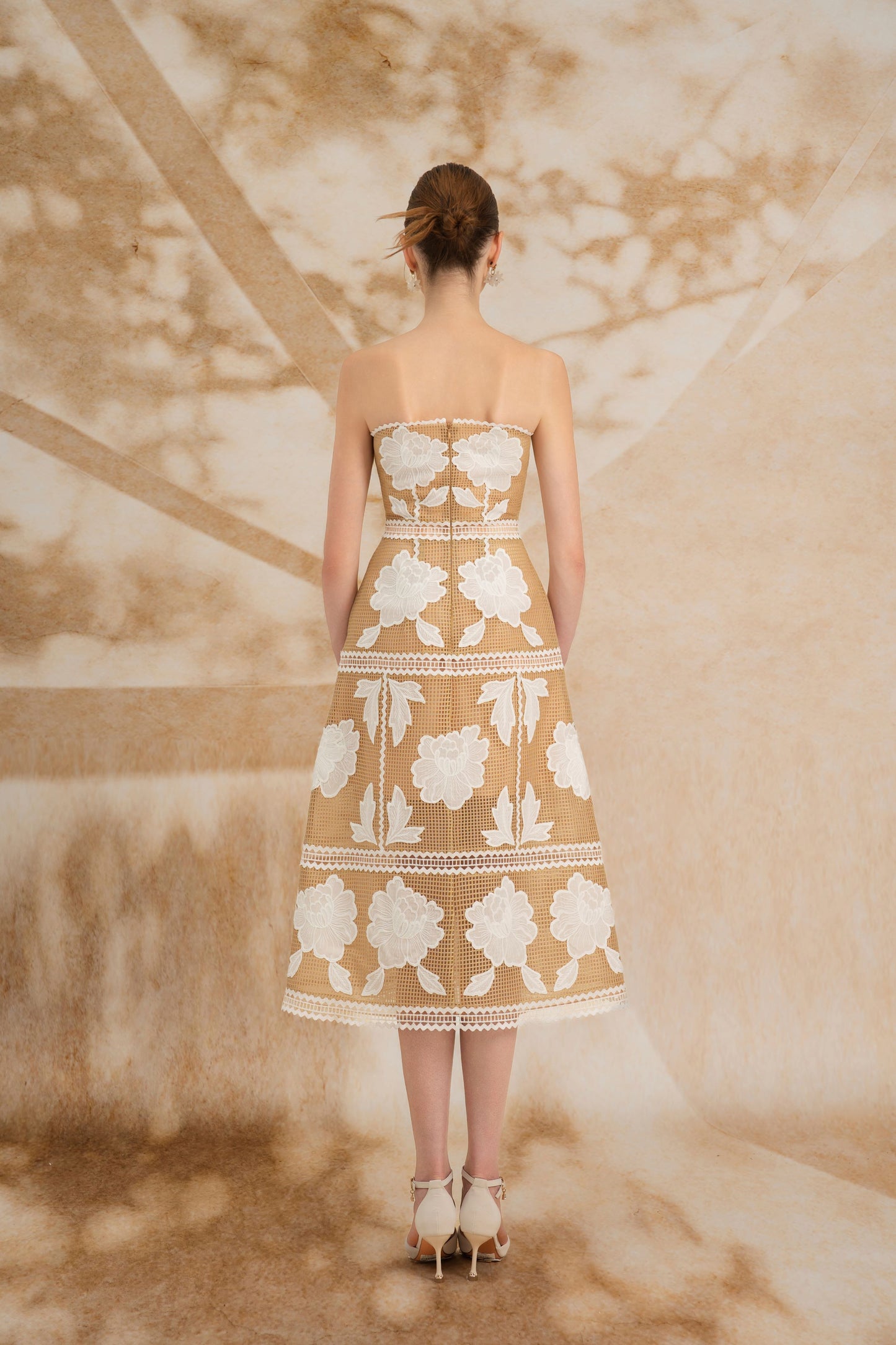 Beige Cup Lace Dress