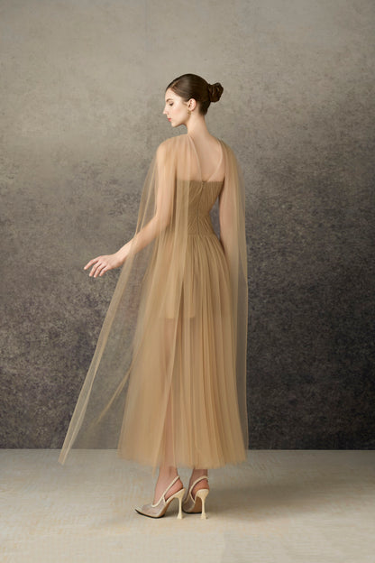 Heart Gold Midi Dress