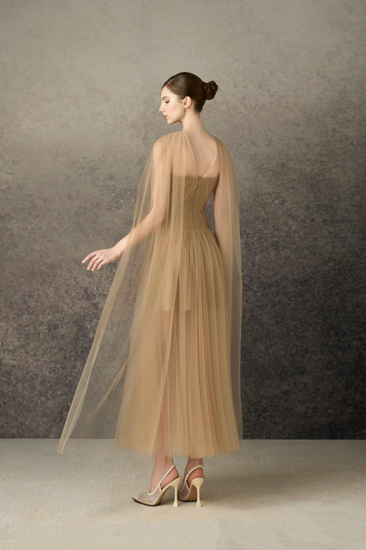 Heart Gold Midi Dress