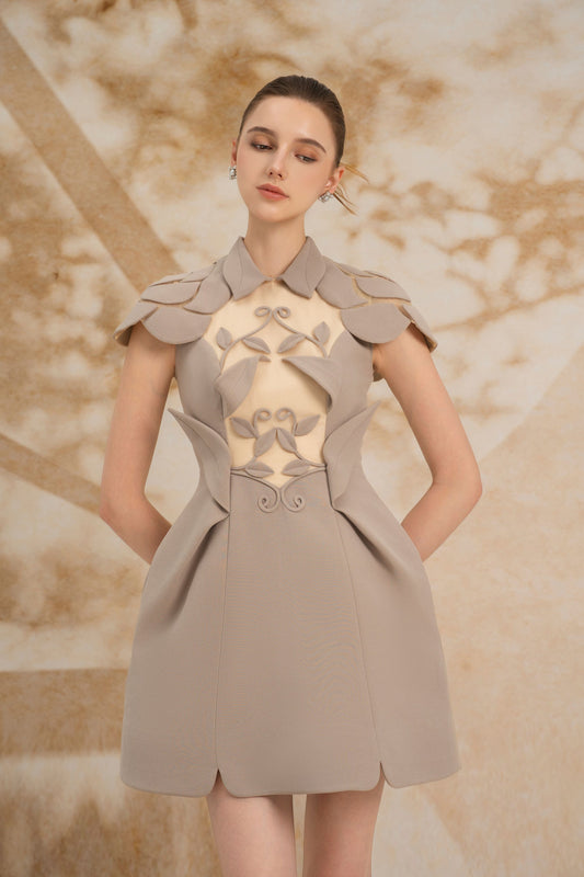 Gray Rose Mini Dress