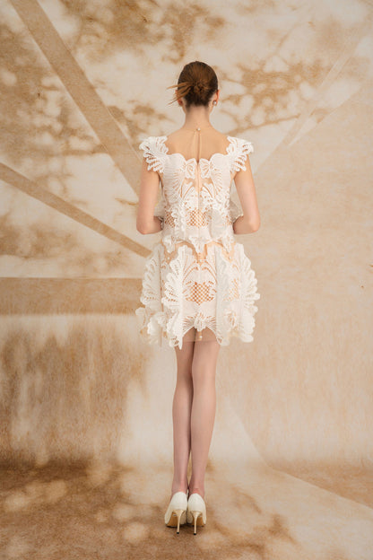 BabyDoll White Mini Lace Dress