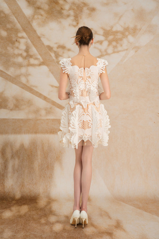 BabyDoll White Mini Lace Dress