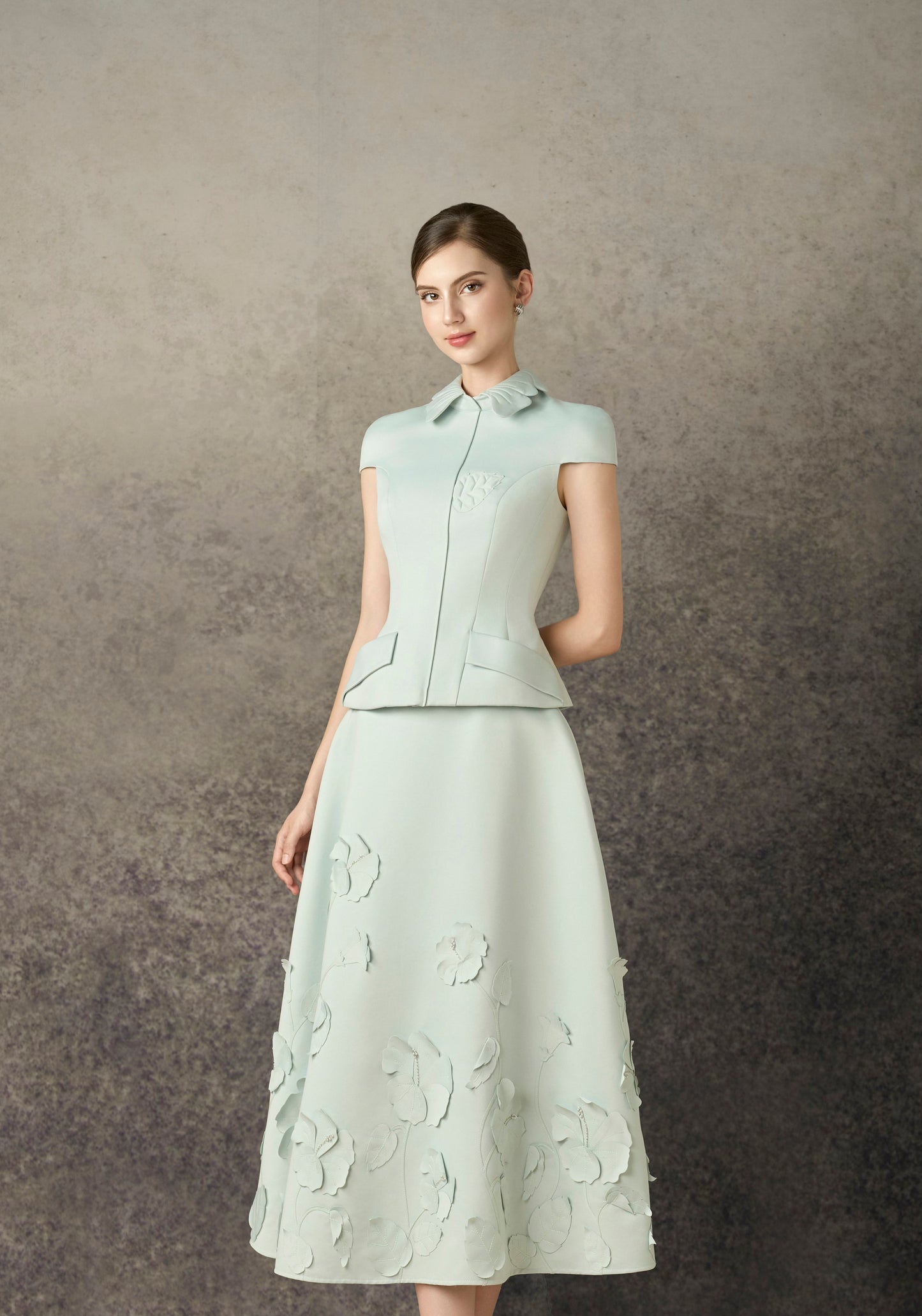 Mint Satin Hibiscus Blazer