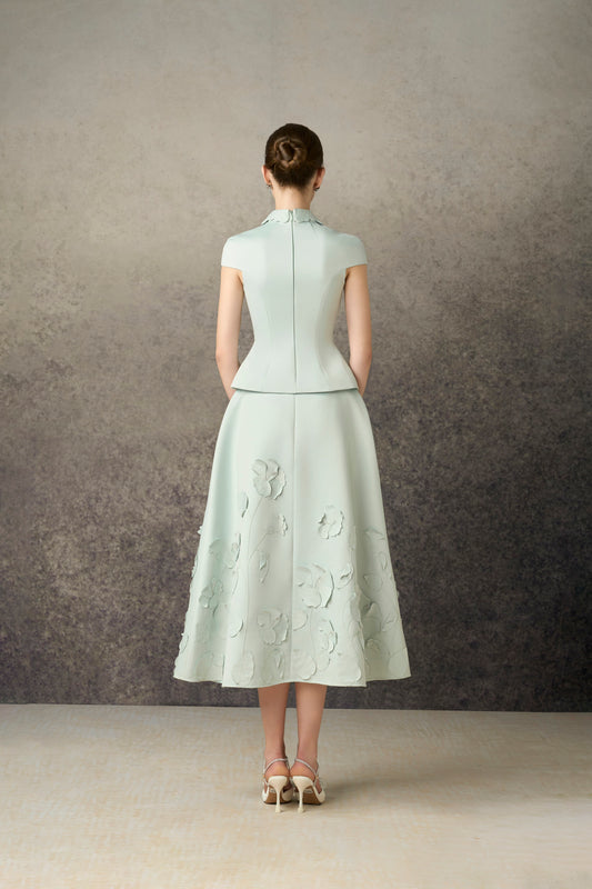 Mint Satin Hibiscus Blazer