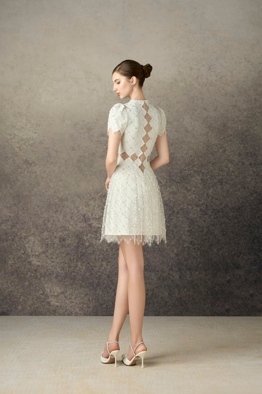 Square Beaded Mini Dress