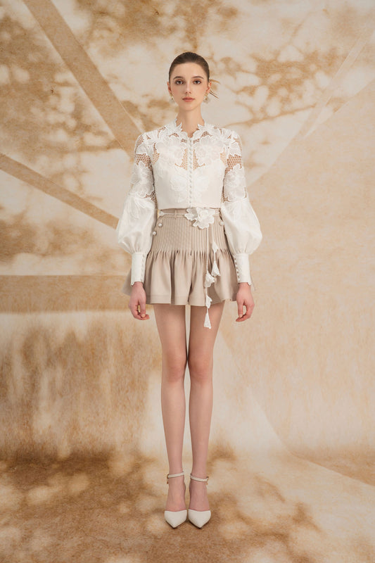 White Floral Lace Blouse