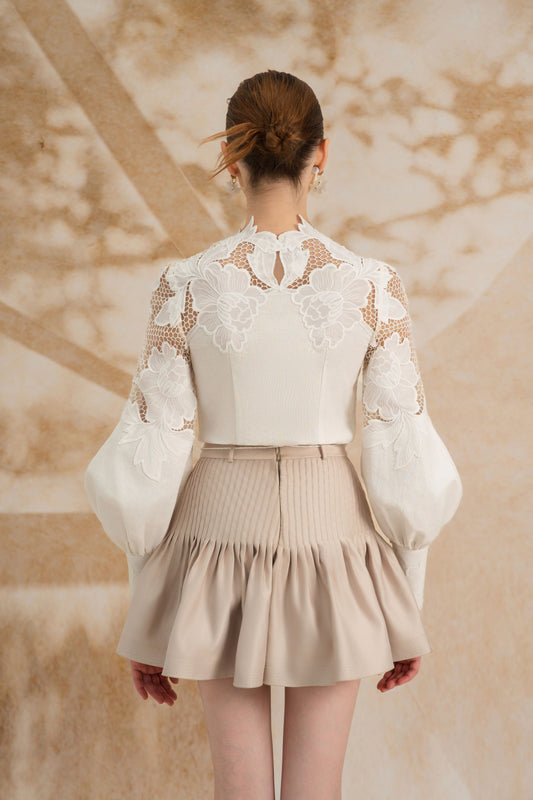 White Floral Lace Blouse
